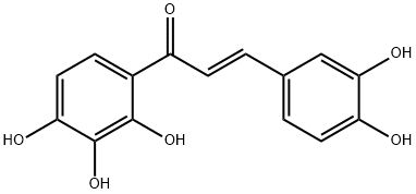 (E)-3-(3,4-ジヒドロキシフェニル)-1-(2,3,4-トリヒドロキシフェニル)-2-プロペン-1-オン 化学構造式