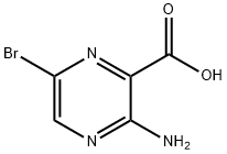 2-アミノ-5-ブロモピラジン-3-カルボン酸 化学構造式