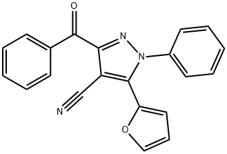 1H-Pyrazole-4-carbonitrile,  3-benzoyl-5-(2-furanyl)-1-phenyl- Structure