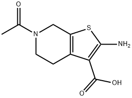 Thieno[2,3-c]pyridine-3-carboxylic acid, 6-acetyl-2-amino-4,5,6,7-tetrahydro- (9CI) Structure