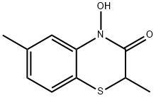 4-ヒドロキシ-2,6-ジメチル-2H-1,4-ベンゾチアジン-3(4H)-オン 化学構造式