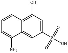 5-氨基-1-萘酚-3-磺酸 结构式