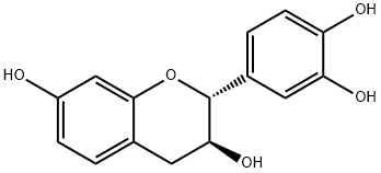 (2R)-2α-(3,4-ジヒドロキシフェニル)-3,4-ジヒドロ-2H-1-ベンゾピラン-3β,7-ジオール 化学構造式
