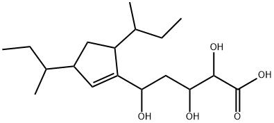 5-(3,5-di-sec-butylcyclopent-1-enyl)-2,3,5-trihydroxyvaleric acid Struktur