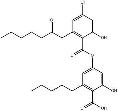 4-[2-(2-Oxoheptyl)-4,6-dihydroxybenzoyloxy]-6-pentylsalicylic acid 结构式