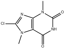 8-氯-3,7-二甲基-2,3,6,7-四氢-1H-嘌呤-2,6-二酮, 4921-55-5, 结构式