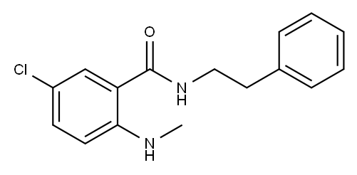 5-chloro-2-methylamino-N-phenethylbenzamide Structure