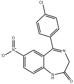 7-Nitro-1,3-dihydro-5-(4-chlorophenyl)-2H-1,4-benzodiazepin-2-one Structure