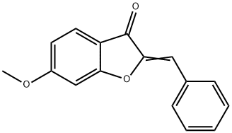 2-ベンジリデン-6-メトキシ-3(2H)-ベンゾフラノン 化学構造式