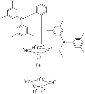 (R)-(+)-1-[(R)-2-(2'-二-3,5-二甲苯基膦苯基)二茂铁基]乙基二-3,5-二甲苯基膦 结构式