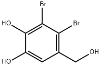 3,4-ジブロモ-5-(ヒドロキシメチル)-1,2-ベンゼンジオール 化学構造式