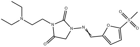 2,4-Imidazolidinedione, 3-(2-(diethylamino)ethyl)-1-(((5-(methylsulfon yl)-2-furanyl)methylene)amino)- Structure