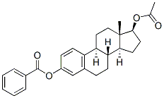 エストラ-1,3,5(10)-トリエン-3,17β-ジオール17-アセタート3-ベンゾアート 化学構造式