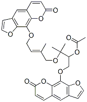 9-[[4-[2-(アセチルオキシ)-1,1-ジメチル-3-[(7-オキソ-7H-フロ[3,2-g][1]ベンゾピラン-9-イル)オキシ]プロポキシ]-3-メチル-2-ブテニル]オキシ]-7H-フロ[3,2-g][1]ベンゾピラン-7-オン 化学構造式
