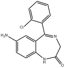 5-(2-クロロフェニル)-7-アミノ-1H-1,4-ベンゾジアゼピン-2(3H)-オン 化学構造式