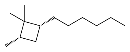2-Hexyl-1,1,4-trimethylcyclobutane Structure