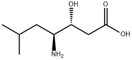 (3R,4S)-4-アミノ-3-ヒドロキシ-6-メチルヘプタン酸 化学構造式