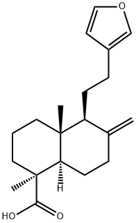(1S,8aα)-5β-[2-(3-フリル)エチル]デカヒドロ-1,4aβ-ジメチル-6-メチレン-1-ナフタレンカルボン酸 化学構造式