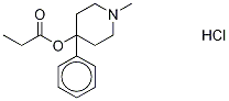 1-メチル-4-フェニル-4-ピペリジノールプロパノアート·塩酸塩 化学構造式