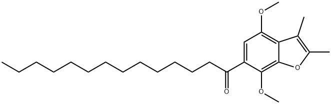 4,7-ジメトキシ-2,3-ジメチル-6-テトラデカノイルベンゾフラン 化学構造式