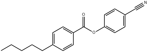 4-戊基苯甲酸-4-氰基苯酯 结构式