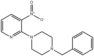 1-苄基-4-(3-硝基吡啶-2-基)哌嗪 结构式