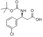 (S)-3-((TERT-ブチルトキシカルボニル)アミノ)-3-(3-クロロフェニル)プロパン酸 化学構造式