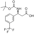 (S)-3-((TERT-ブチルトキシカルボニル)アミノ)-3-(3-(トリフルオロメチル)フェニル)プロパン酸 化学構造式