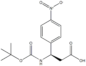 (R)-3-BOC-アミノ-3-(4-ニトロフェニル)プロピオン酸 化学構造式