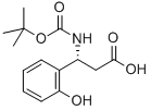 (R)-3-((TERT-ブチルトキシカルボニル)アミノ)-3-(2-ヒドロキシフェニル)プロパン酸 化学構造式