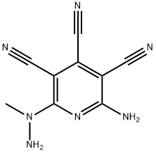 3,4,5-Pyridinetricarbonitrile,  2-amino-6-(1-methylhydrazino)-  (9CI) Structure