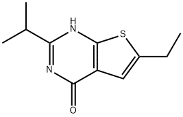 Thieno[2,3-d]pyrimidin-4(1H)-one, 6-ethyl-2-(1-methylethyl)- (9CI) Structure
