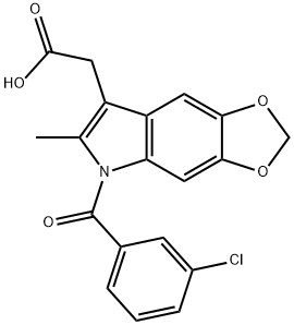 5-(3-Chlorobenzoyl)-6-methyl-5H-1,3-dioxolo[4,5-f]indole-7-acetic acid Struktur