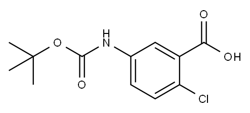 BOC-5-アミノ-2-クロロ安息香酸 化学構造式