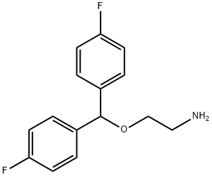 2-[ビス(p-フルオロフェニル)メトキシ]エタンアミン 化学構造式