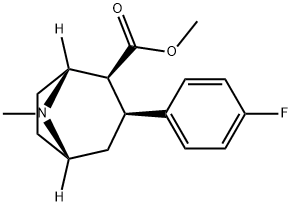 (-)-2-BETA-CARBOMETHOXY-3-BETA-(4-FLUOROPHENYL)TROPANE Struktur