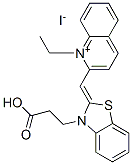 2-[[3-(2-carboxyethyl)-3H-benzothiazol-2-ylidene]methyl]-1-ethylquinolinium iodide Struktur