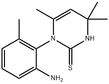 1-(2-Amino-6-methylphenyl)-3,4-dihydro-4,4,6-trimethyl-2(1H)-pyrimidinethione Struktur