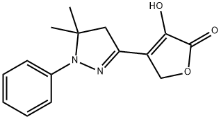 4-(4,5-Dihydro-5,5-dimethyl-1-phenyl-1H-pyrazol-3-yl)-3-hydroxyfuran-2(5H)-one Struktur