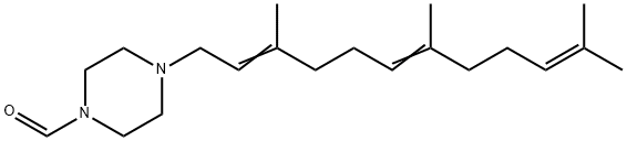 4-(3,7,11-トリメチル-2,6,10-ドデカトリエニル)-1-ピペラジンカルボアルデヒド 化学構造式