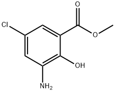 3-アミノ-5-クロロ-2-ヒドロキシ安息香酸メチル 化学構造式