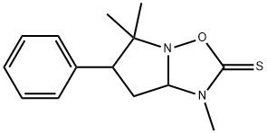 5,6,7,7a-Tetrahydro-1,5,5-trimethyl-6-phenylpyrrolo[1,2-b][1,2,4]oxadiazole-2(1H)-thione Struktur