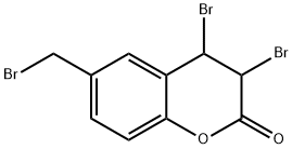 2H-1-Benzopyran-2-one, 3,4-dibromo-6-(bromomethyl)-3,4-dihydro- Struktur