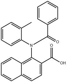 1-[N-Benzoyl(2-methylphenyl)amino]naphthalene-2-carboxylic acid 结构式