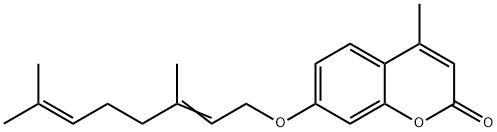7-[(3,7-dimethylocta-2,6-dienyl)oxy]-4-methyl-2-benzopyrone  Struktur