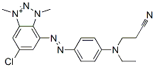 1,3-Dimethyl-5-chloro-7-[4-[ethyl(2-cyanoethyl)amino]phenylazo]-1H-benzotriazole-3-ium Struktur