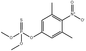 Phosphorothioic acid O-(3,5-dimethyl-4-nitrophenyl)O,O-dimethyl ester Structure