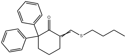 Cyclohexanone, 6-[(butylthio)methylene]-2,2-diphenyl- Structure