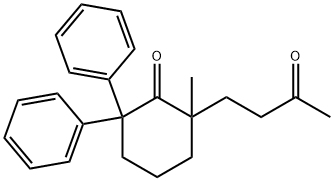 2-Methyl-2-(3-oxobutyl)-6,6-diphenyl-1-cyclohexanone Structure