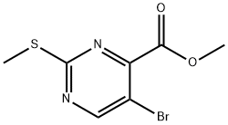 METHYL 5-BROMO-2-(METHYLSULFANYL)-4-PYRIMIDINECARBOXYLATE, 97 Structure